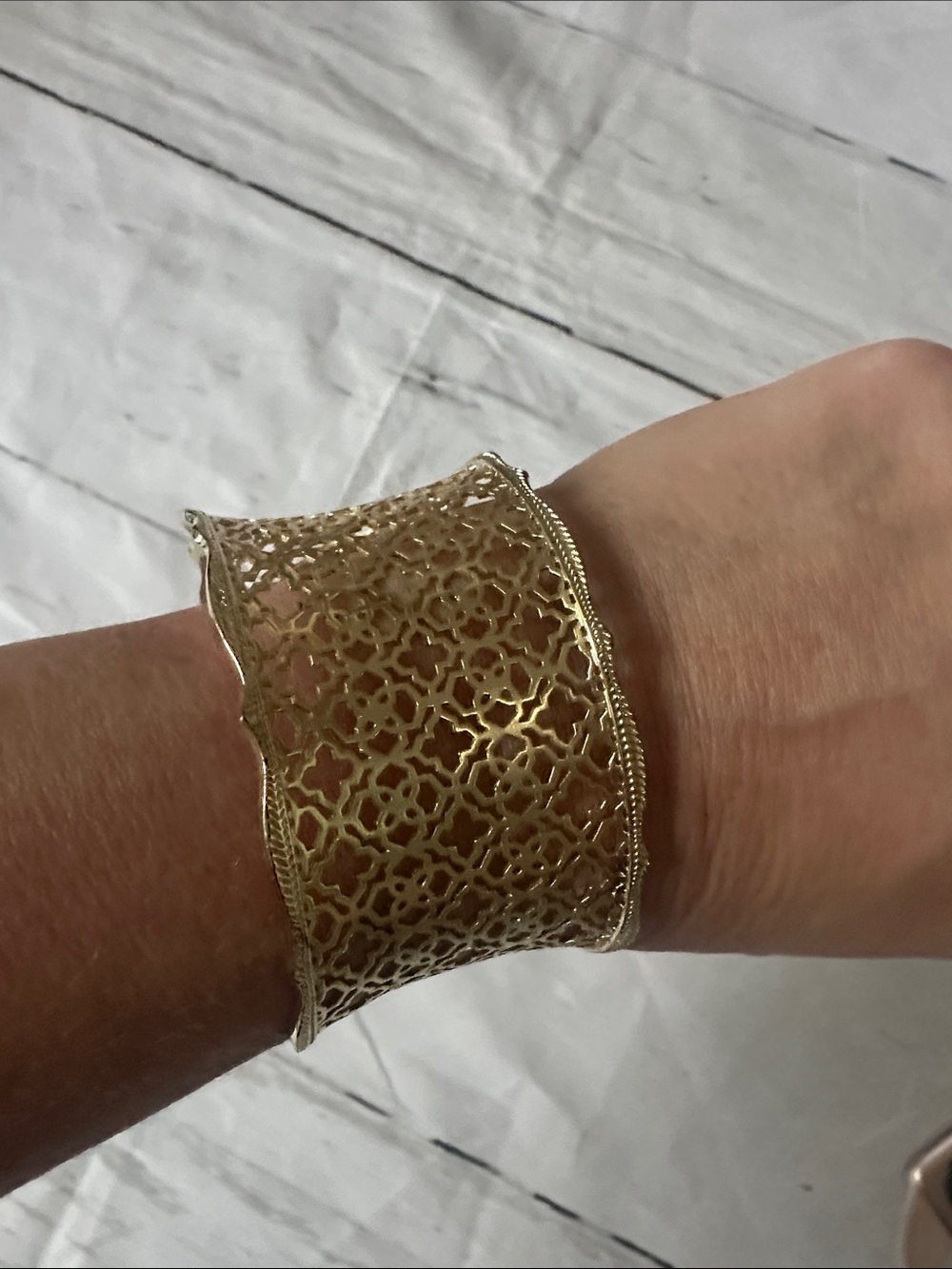 Kendra Scott Gold Filigree Open Cuff Bracelet - Picture 5 of 7
